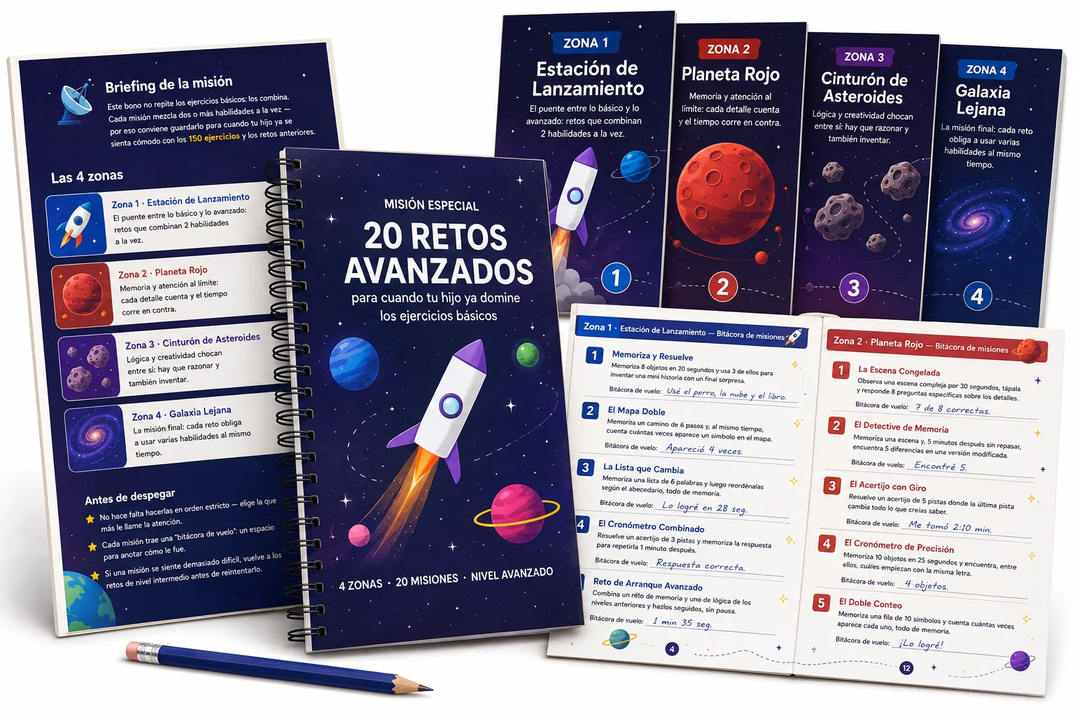 Tarjetas imprimibles con 20 retos avanzados de acertijos y códigos